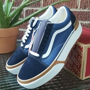 vans old skool stacked navy